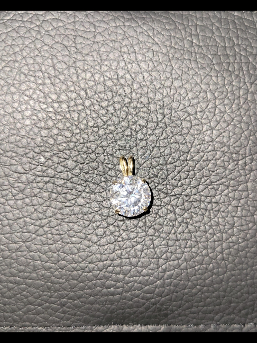Round Moissanite 14k Gold Pendant - Picture 5 of 10